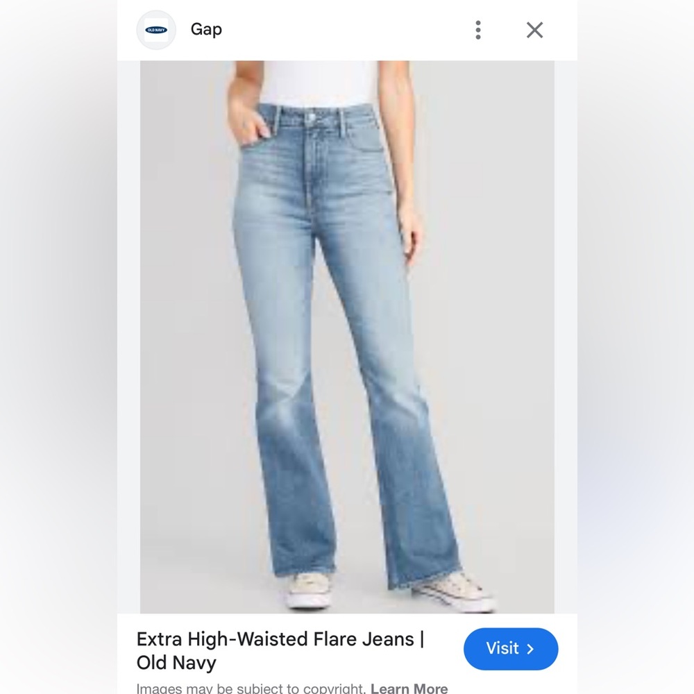 Old Navy Sky Blue High Waisted Flare Jeans | Size 14 Petite